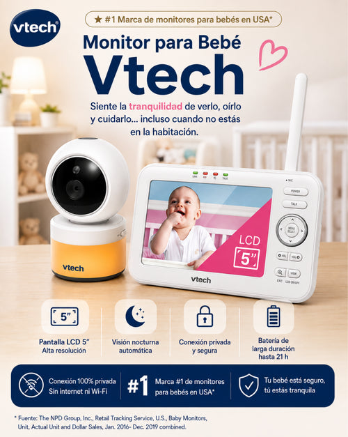 Monitor Vtech💕 Siente la Tranquilidad de verlo, oírlo y cuidarlo aun cuando no estas cerca👶
