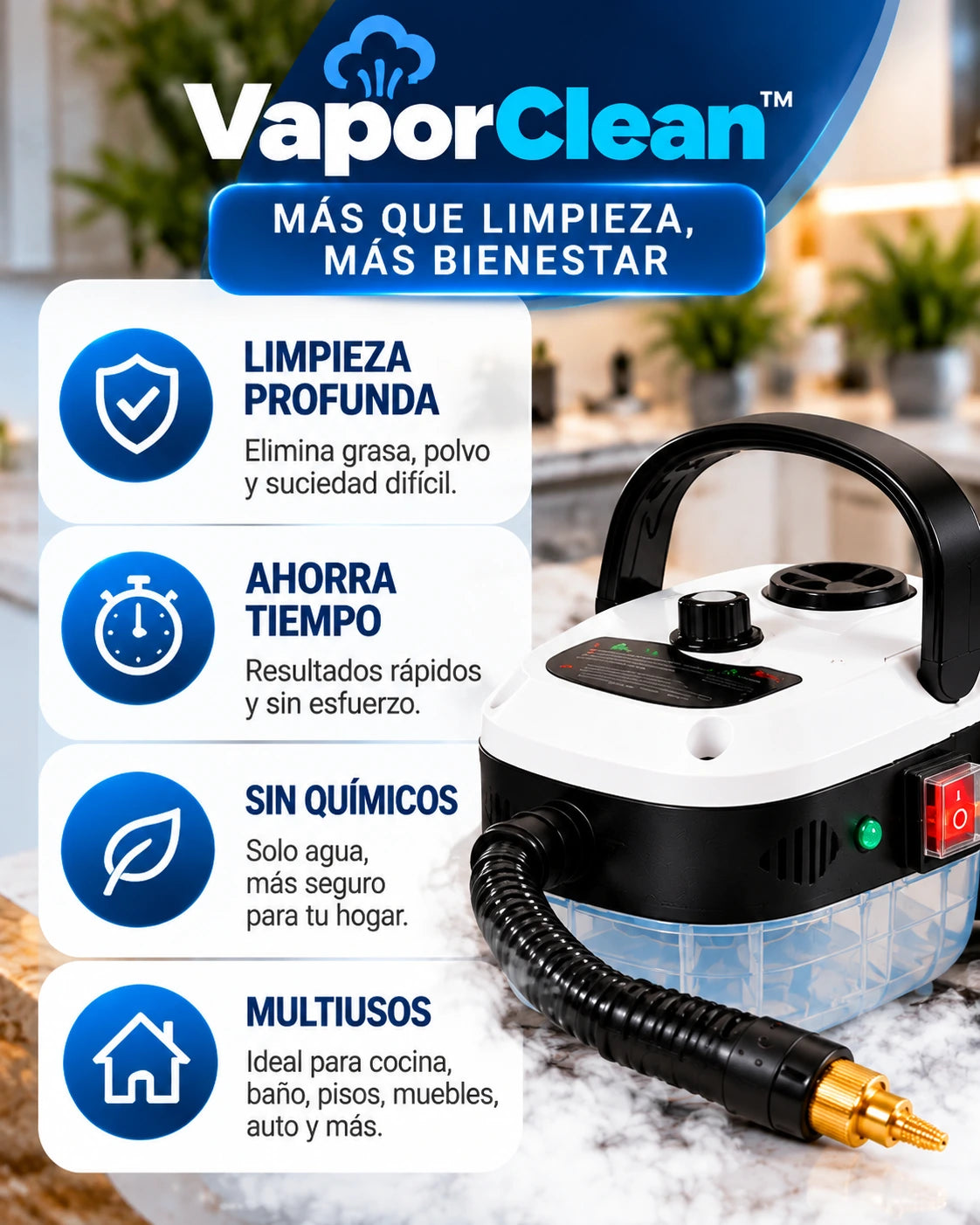 🧼 VaporClean™🔥El poder del vapor contra la grasa y la suciedad✨