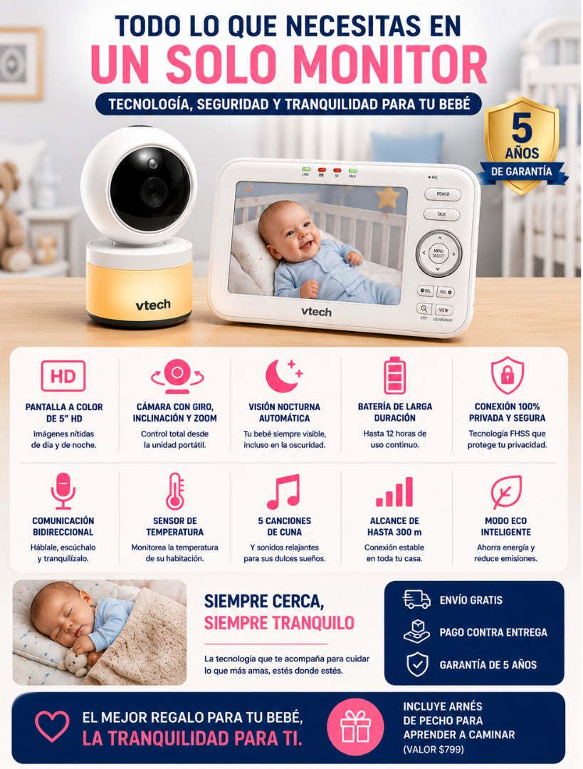 Monitor Vtech💕 Siente la Tranquilidad de verlo, oírlo y cuidarlo aun cuando no estas cerca👶