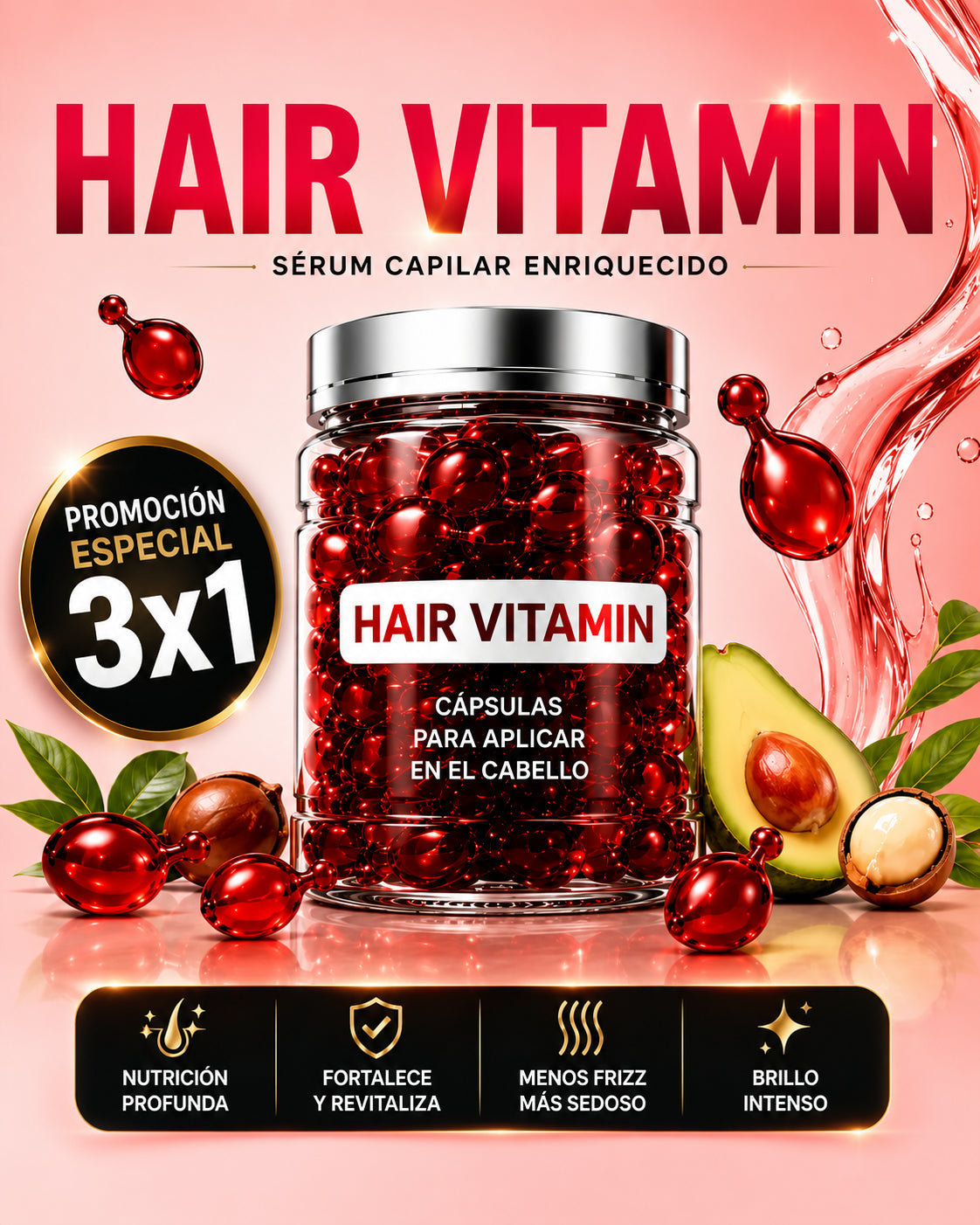 Hair Vitamin 3x1 Tratamiento intensivo reparación capilar💆‍♀️