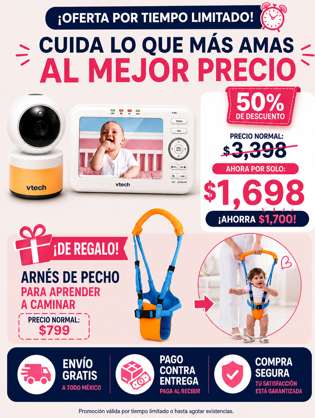 Monitor Vtech💕 Siente la Tranquilidad de verlo, oírlo y cuidarlo aun cuando no estas cerca👶