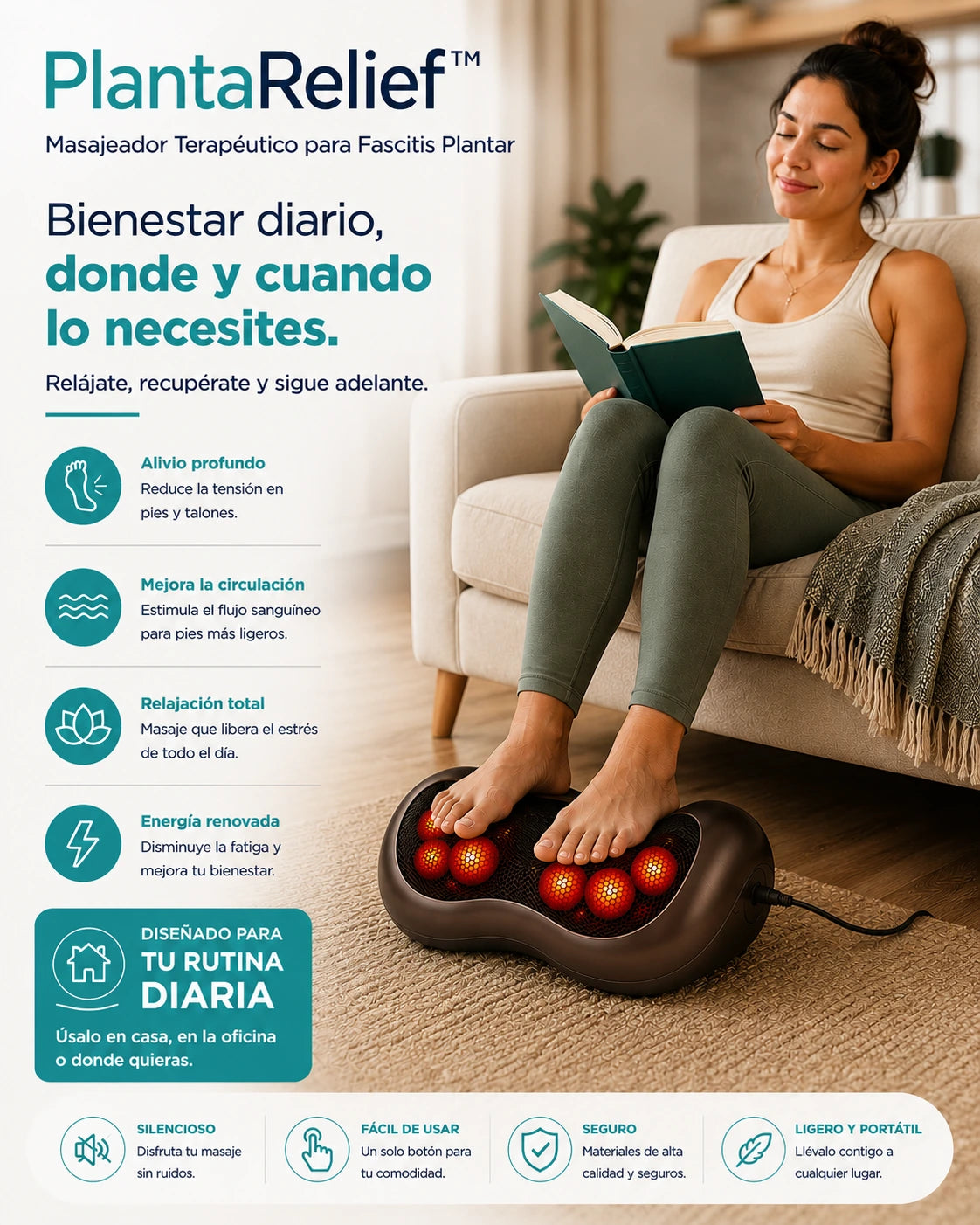👣 PlantaRelief™ Masajeador Terapéutico para Fascitis Plantar y Dolor de Pies + Plantillas Ortopédicas REGALO