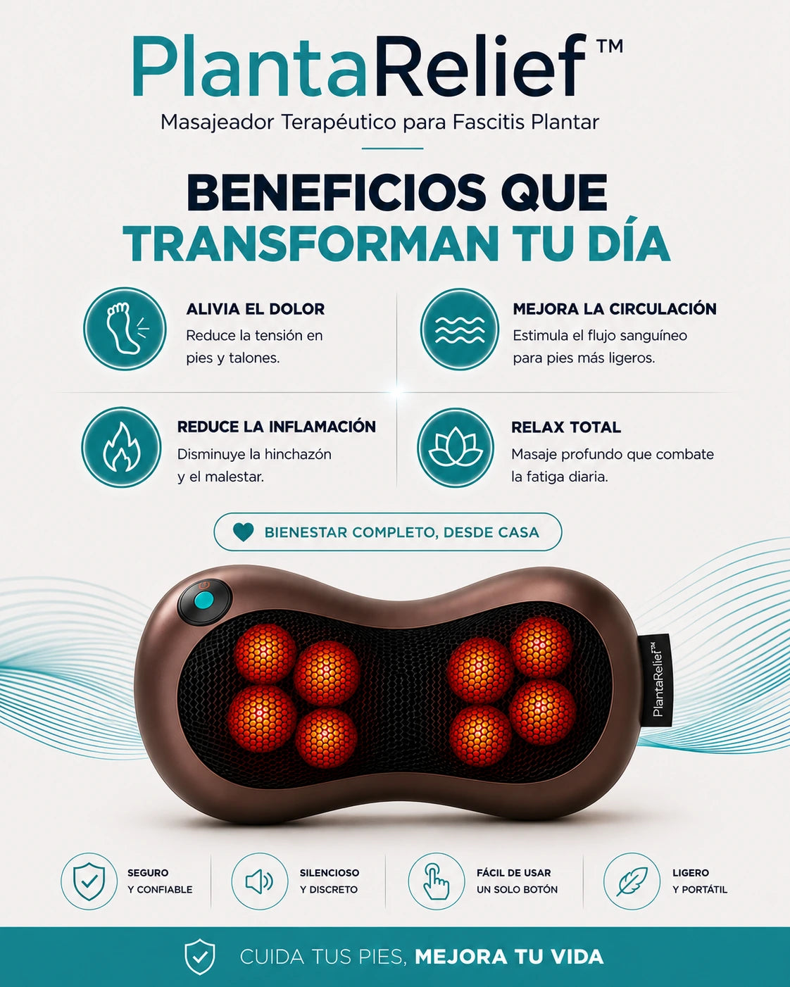 👣 PlantaRelief™ Masajeador Terapéutico para Fascitis Plantar y Dolor de Pies + Plantillas Ortopédicas REGALO